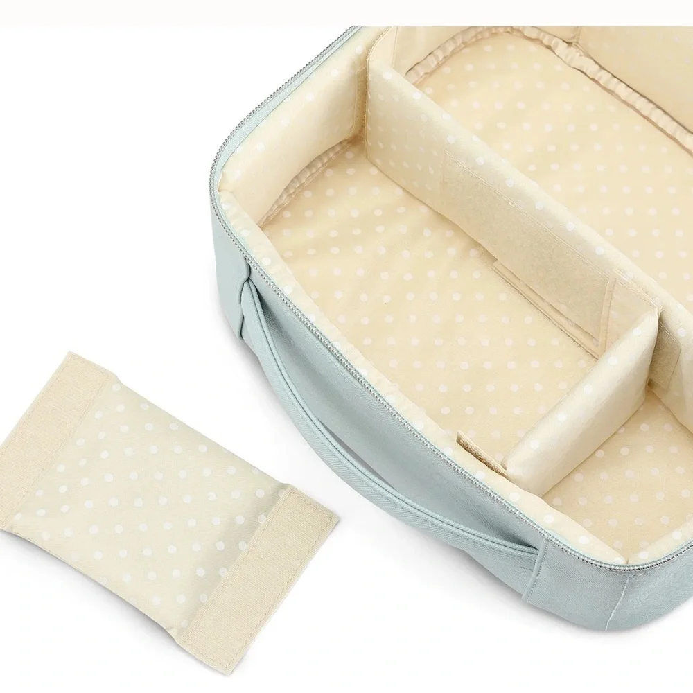 Vlando Travel Makeup Case Organizer Vanity Cosmetic Train Case Mint